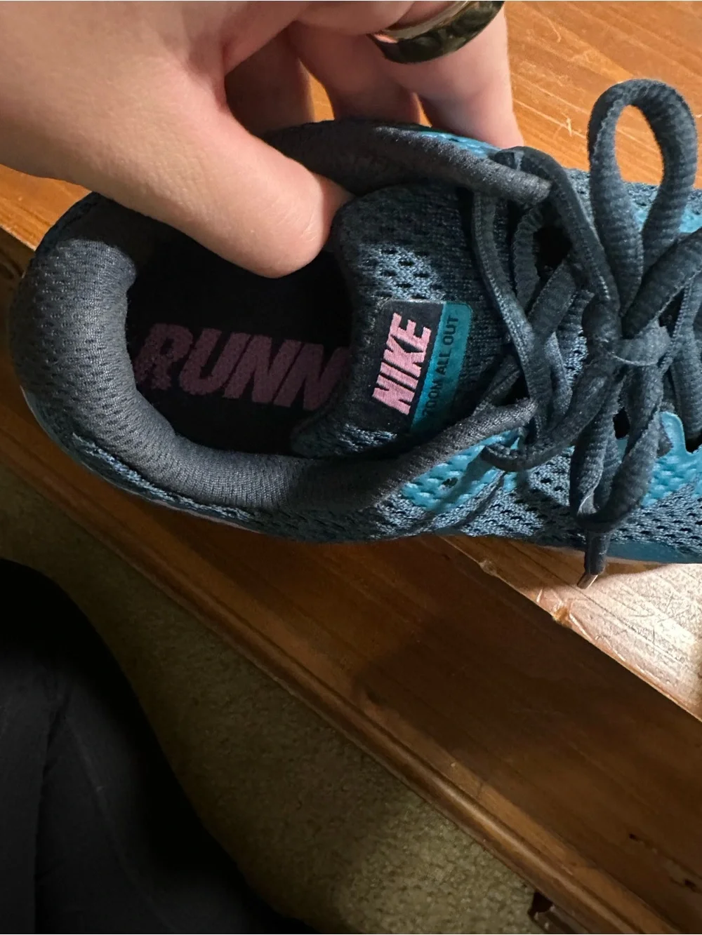 Nike Kids Sneakers — Gray, Teal & Pink Accents